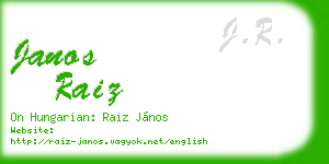 janos raiz business card